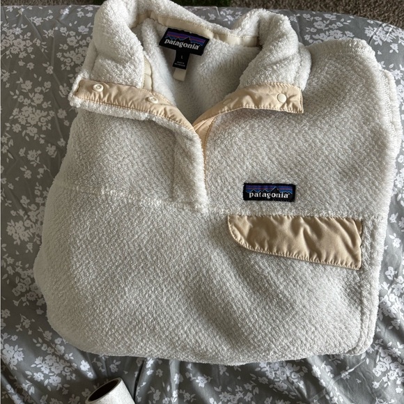 Patagonia Cream fleece pullover Jacket Cozy - Picture 9 of 10